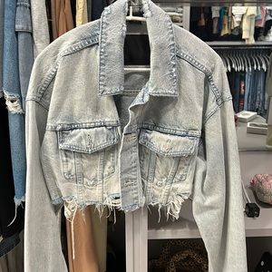Womans alexander wang crop denim jacket